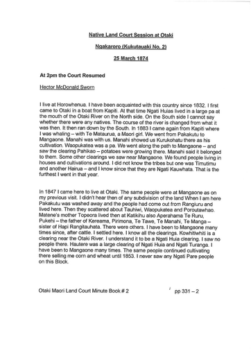 Hector McDonald Otaki Maori Land Court Minutes - Resource cover image