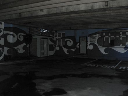 Welcome painting below old H.Q.