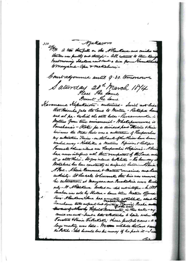Otaki Maori Land Court Minutebook - 28 March 1874.