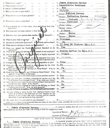 James Devon's Attestation Certificate
