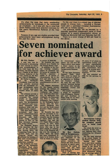 Karena Doig - nominated for Horowhenua Achiever of the Year award - top of article