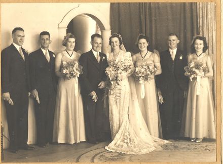 Wedding party - Lorna (nee Ransom) and Steve Poupard, 1941