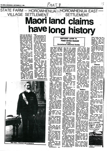 Maori land claims have long history