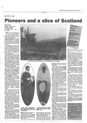 Pioneers and a slice of Scotland