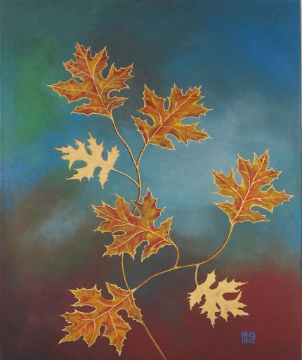 Golden Oak Leaves 2 by Iris Reesby Acrylic $50 - Resource cover image