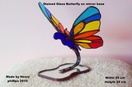 Butterfly on mirror base