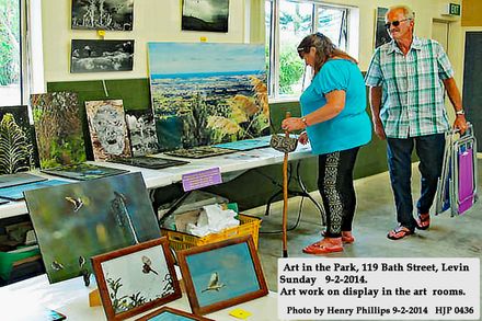 HJP 0437   Art in the Park, 119 Bath Street, Levin Sunday 9-2-2014     Art work on display in the art  rooms.