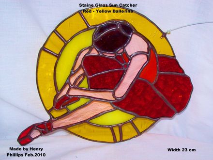 Red and yellow Ballerina suncatcher