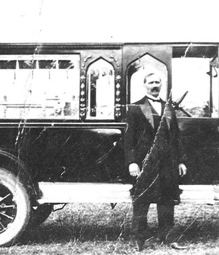 J A Hoffman and his Hearse