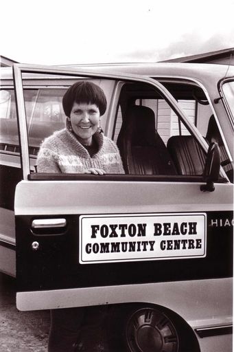 Sally-Anne Comrie, with Community Centre Van, 1980's-90's