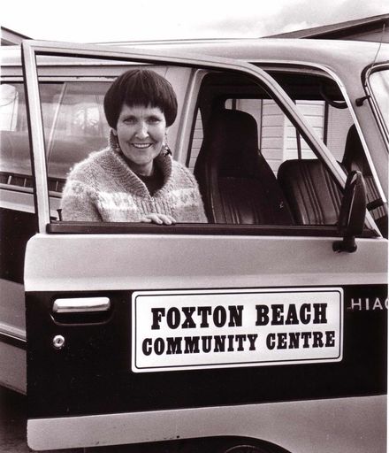 Sally-Anne Comrie, with Community Centre Van, 1980's-90's