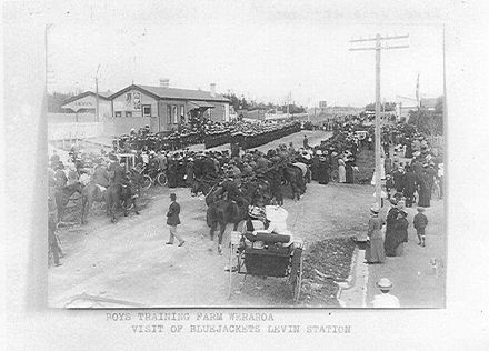 Visit of Bluejackets at Levin Railway Station
