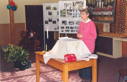 Rev. Robyn Kerr officiating at Sunday's 'Church Service'