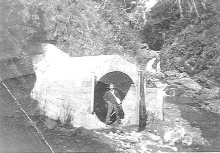 Exit tunnel from Mangahao into Arapeti Reservoir,1920's