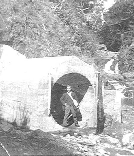 Exit tunnel from Mangahao into Arapeti Reservoir,1920's