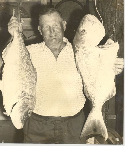 Mr Bismark with two 18 pound snapper he caught, 1968 - Resource cover image