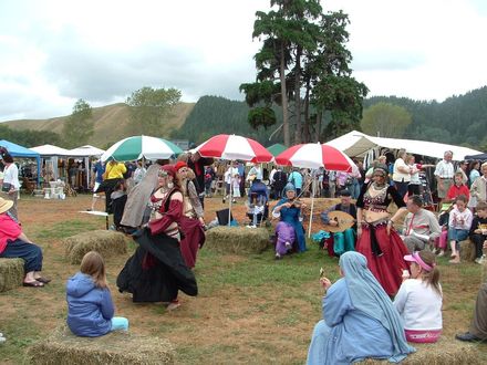 Belly dancers at the Manakau Medieval Market