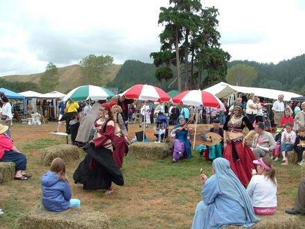 Belly dancers at the Manakau Medieval Market