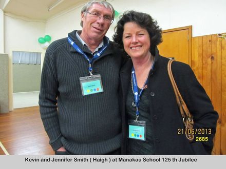 Kevin and Jennifer Smith ( Haigh ) at Manakau School 125 th Jubilee