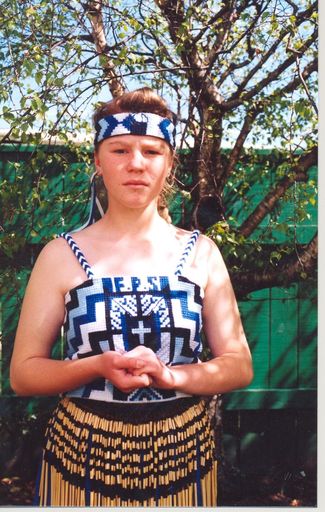 Natalie Harwood, Foxton School Kapahaka member, 1996