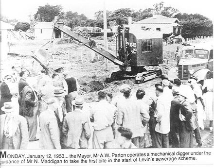 Official start of Levin's Sewerage Scheme, 1953