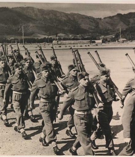Gordon Stuart Beissel marching WWII