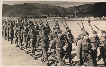 Gordon Stuart Beissel marching WWII