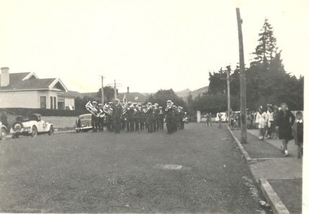 Foxton Band in Taihape, 1950