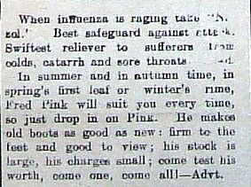1916 01 May Pink's advert