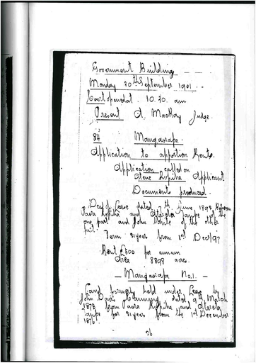 Otaki Maori Land Court Minutebook 3A - 30 September to 7 October 1901
