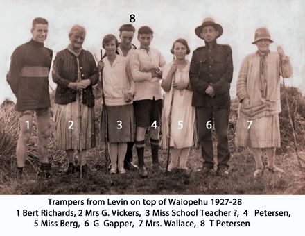 Trampers from Levin on top of Waiopehu 1927-28