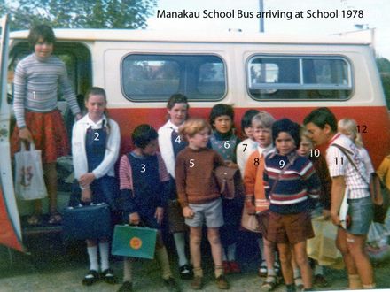 Manakau School Bus arriving at School