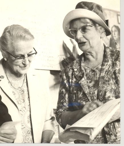 Mrs Cassels & Miss Pillar, Levin Red Cross, 1968