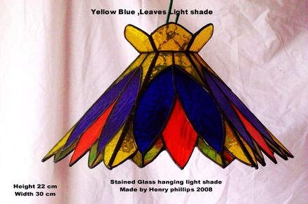 Yellow  Blue leaves ceiling light shade
