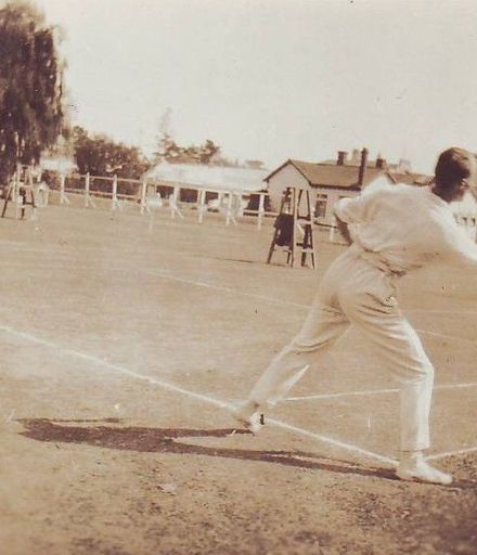 Robinson winning the Auckland Tennis Championship at Te Aroha, 1919