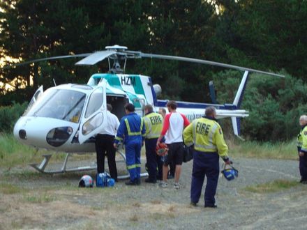 Loading Megan into the chopper