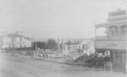 Devastation After Fire in Main Street, Foxton in 1912