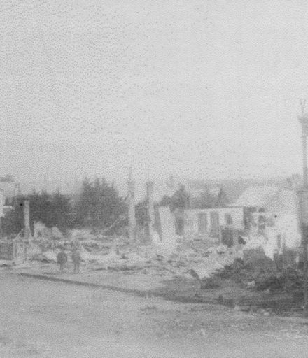 Devastation After Fire in Main Street, Foxton in 1912