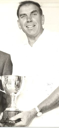 Mr Moore, awarded singles cup, Waitarere Tennis Club