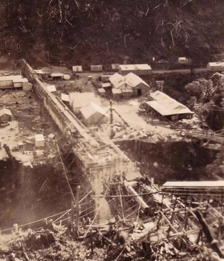 View down to No.1 Dam, Mangahao, 1925
