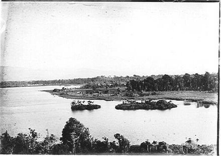 Lake Horowhenua - view of artificial islands