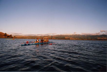 Rowing on Lake Horowhenua