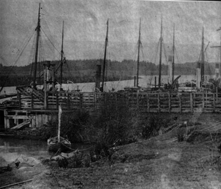 Ships at Foxton Wharf, Late 1890's