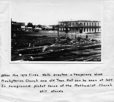 Foxton Main Street Fire Damage, 1912
