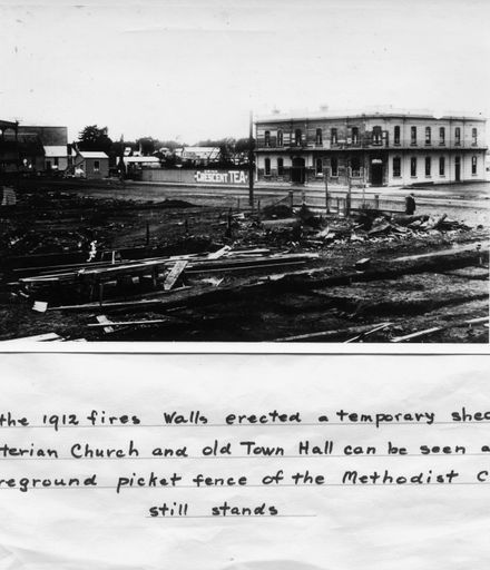 Foxton Main Street Fire Damage, 1912