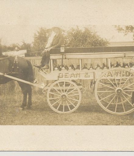 Dean & Rawson horse-drawn delivery wagon, Devon St., Levin
