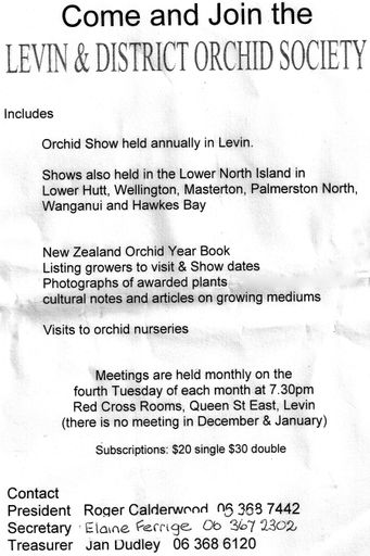 levin Orchid society Brochure