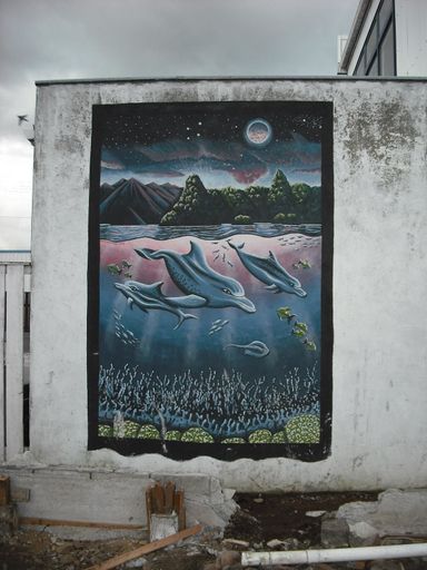 found on wall of new empty site