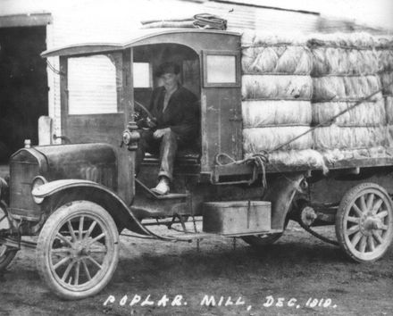 Truck loaded With Bales of Fibre at Poplar Mill, December 1919