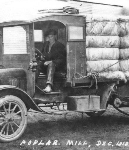 Truck loaded With Bales of Fibre at Poplar Mill, December 1919